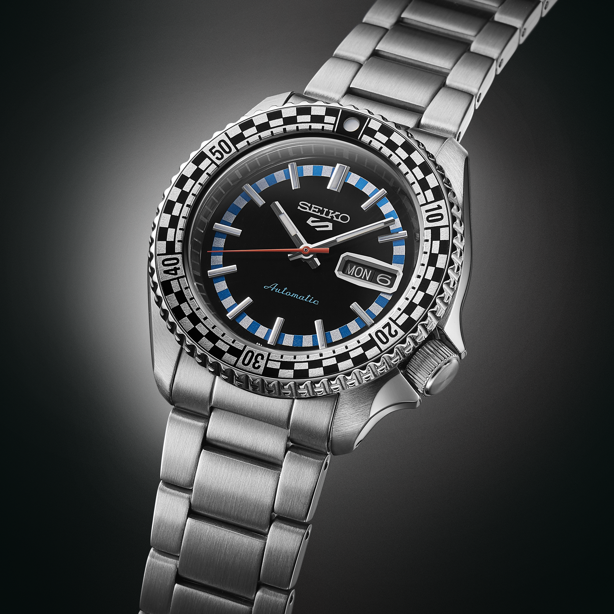 Men's Seiko 5 Sports Automatic Checker Flag Special Edition Watch