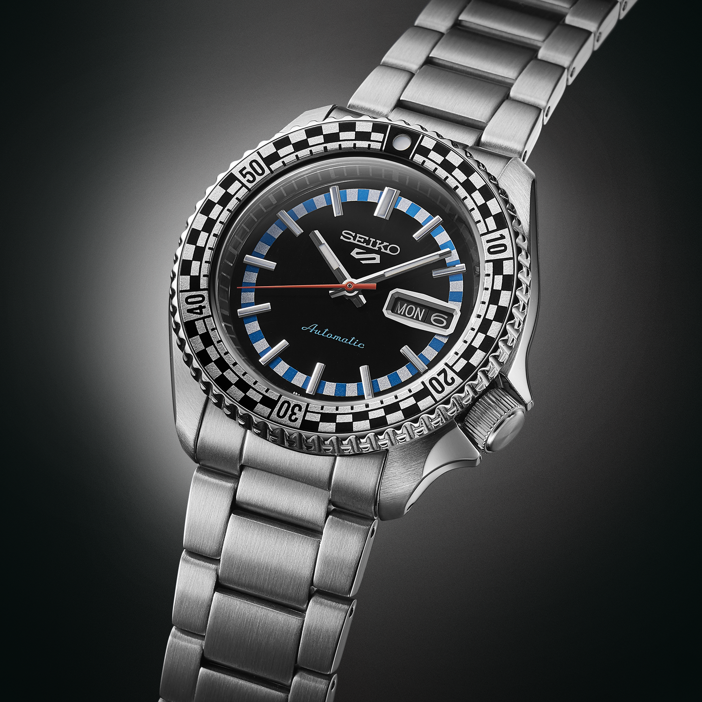Men's Seiko 5 Sports Automatic Checker Flag Special Edition Watch SRPK67