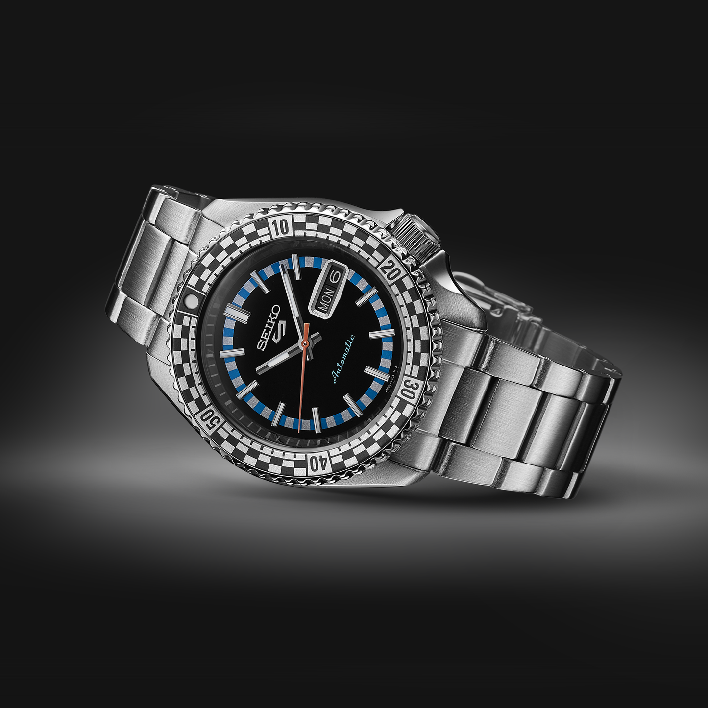 Men's Seiko 5 Sports Automatic Checker Flag Special Edition Watch SRPK67