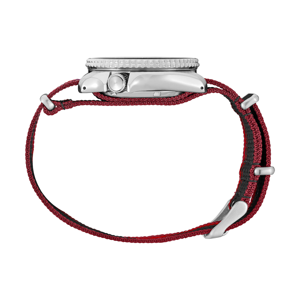 Seiko Men's 5 Sports SS Automatic Red/Black Dial Watch