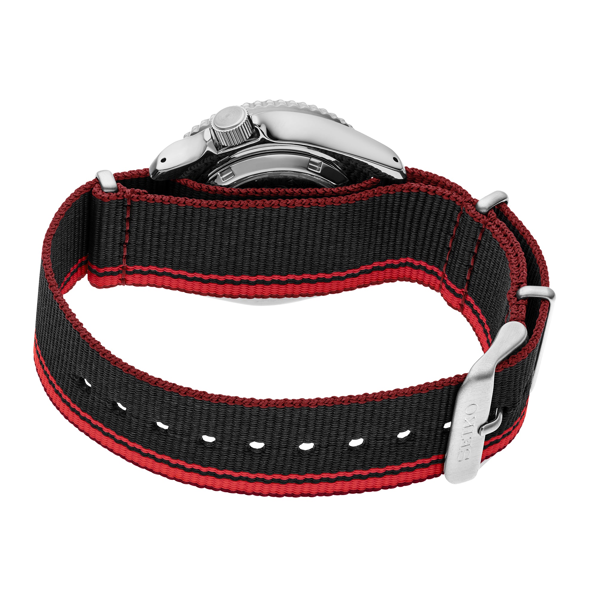 Seiko Men's 5 Sports SS Automatic Red/Black Dial Watch