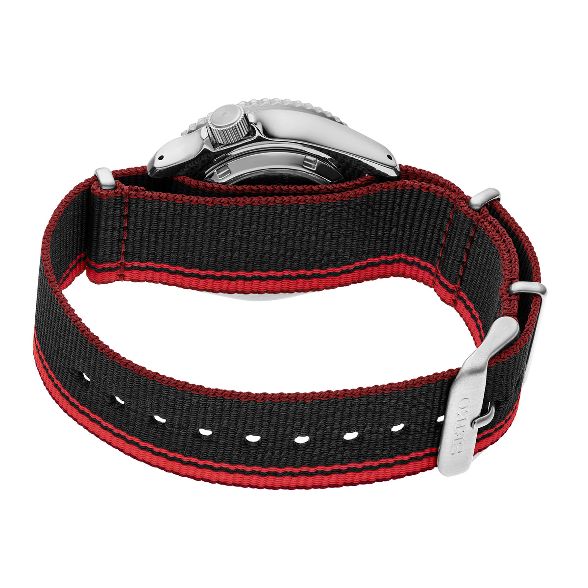 Seiko Men's 5 Sports SS Automatic Red/Black Dial Watch