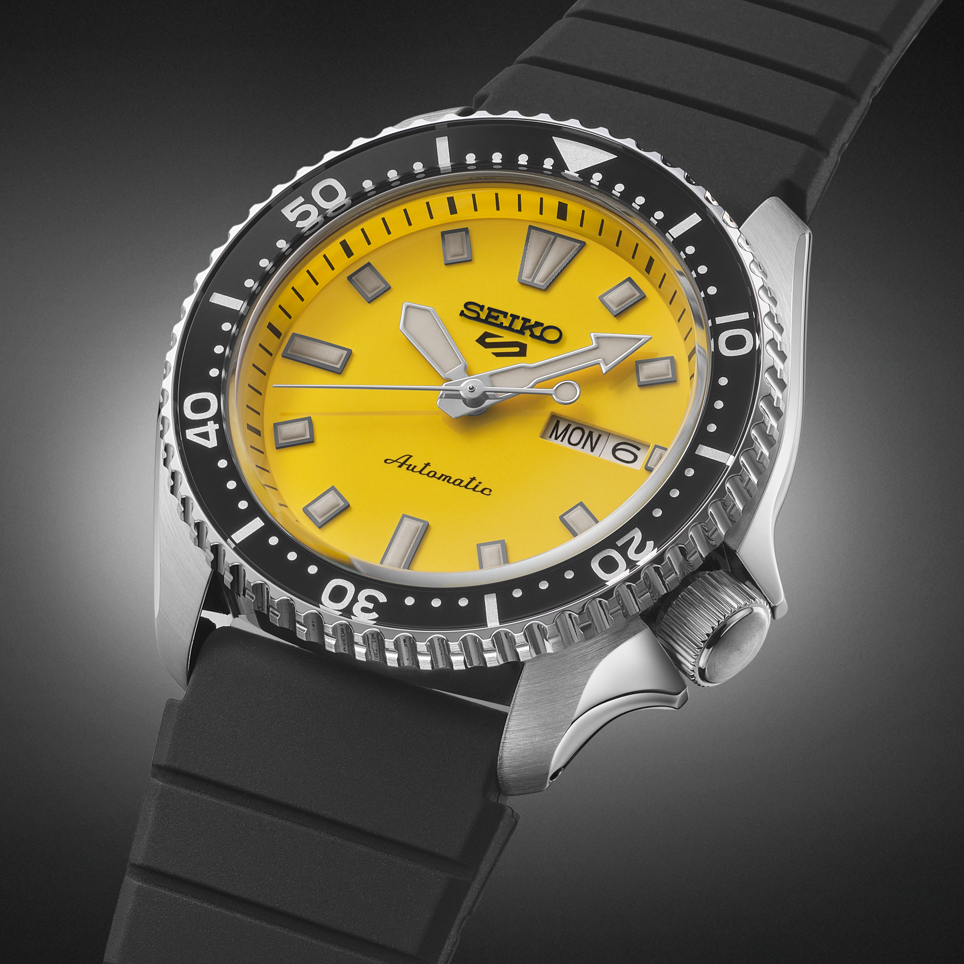 Seiko Men's 5 Sports SS Automatic Yellow Dial Watch