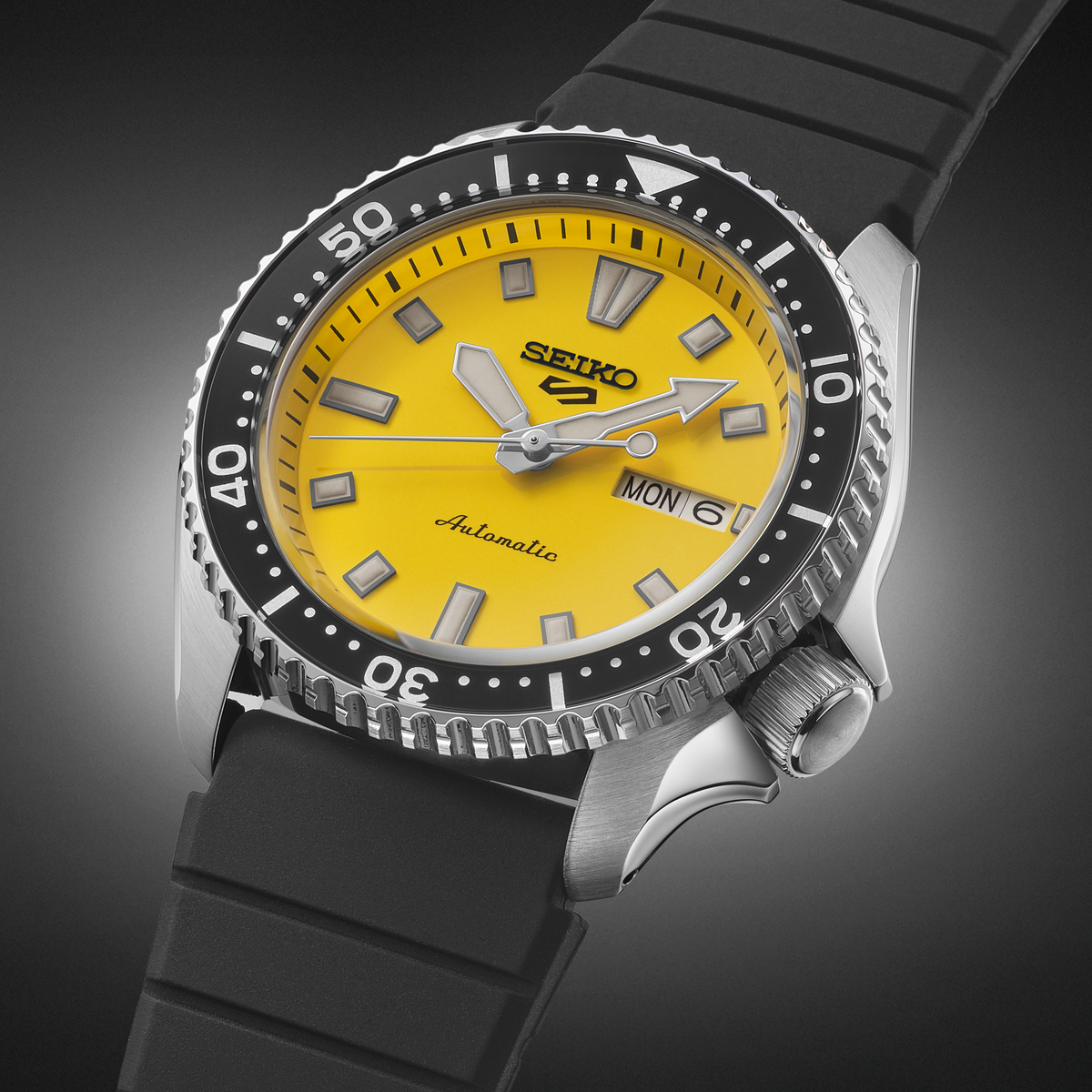 Seiko Men's 5 Sports SS Automatic Yellow Dial Watch