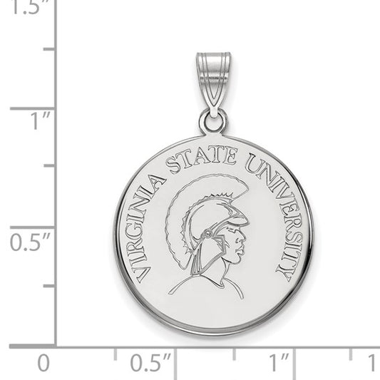 10kt White Gold LogoArt Virginia State University Large Disc Pendant