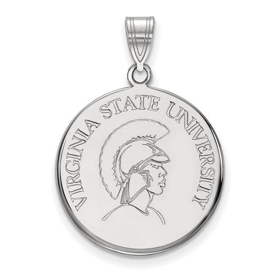 10kt White Gold LogoArt Virginia State University Large Disc Pendant