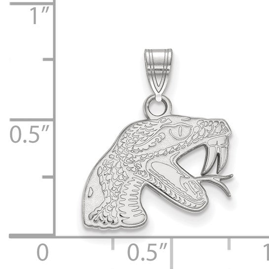 10kt White Gold LogoArt Florida A and M University Rattler Small Pendant