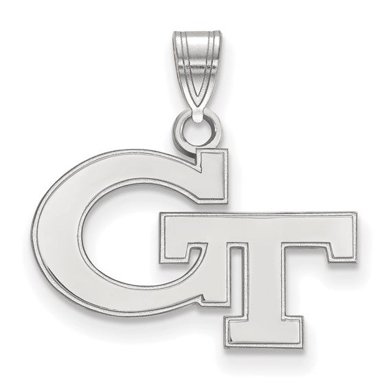 14kt White Gold LogoArt Georgia Institute of Technology G-T Small Pendant