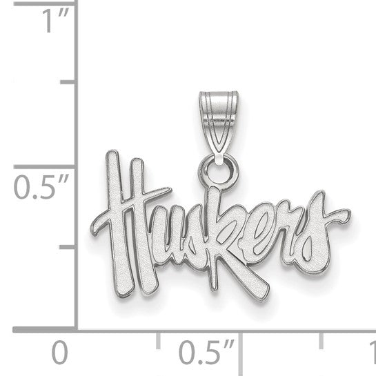 14kt White Gold LogoArt University of Nebraska Huskers Small Pendant