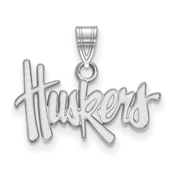 14kt White Gold LogoArt University of Nebraska Huskers Small Pendant