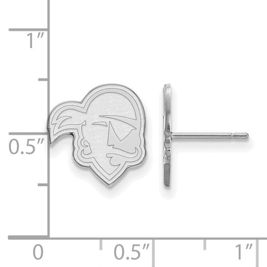 10kt White Gold LogoArt Seton Hall University Pirate Small Post Earrings