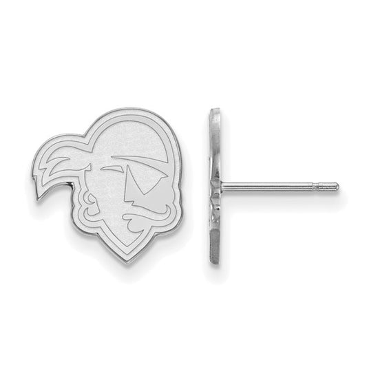 10kt White Gold LogoArt Seton Hall University Pirate Small Post Earrings