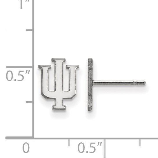 14kt White Gold LogoArt Indiana University I-U Extra Small Post Earrings