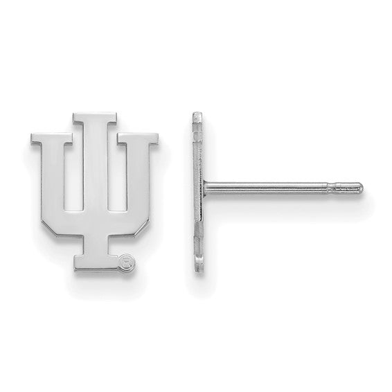 14kt White Gold LogoArt Indiana University I-U Extra Small Post Earrings