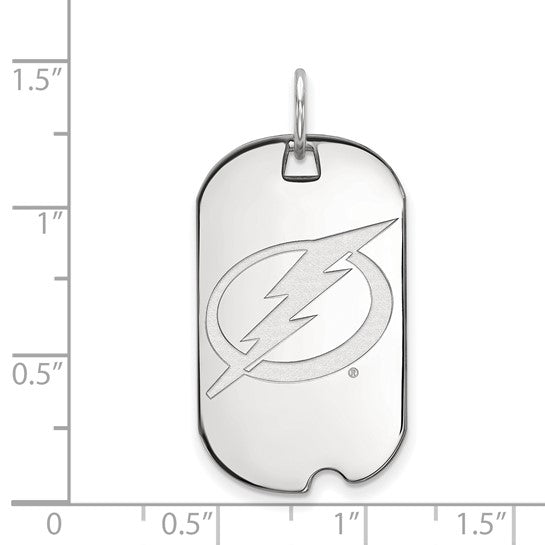 14kt White Gold NHL LogoArt Tampa Bay Lightning Small Dog Tag Pendant