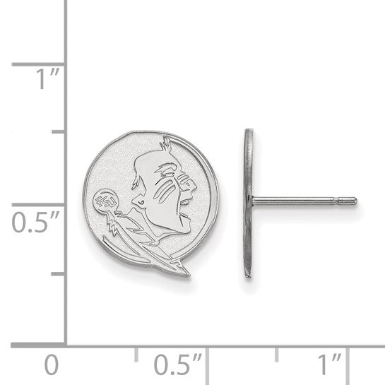 10kt White Gold LogoArt Florida State University Seminole Small Post Earrings