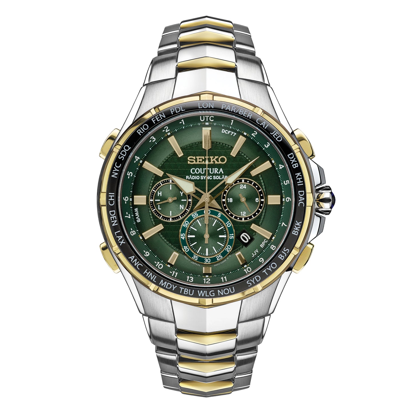 Mens Seiko Watch Coutura Radio Sync Solar Chronograph SSG022