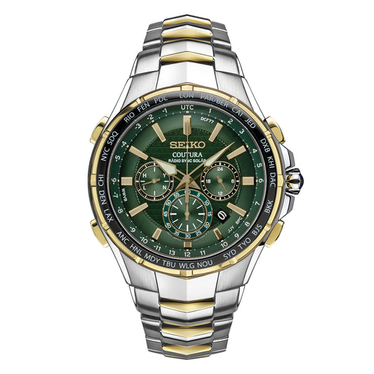 Mens Seiko Watch Coutura Radio Sync Solar Chronograph SSG022