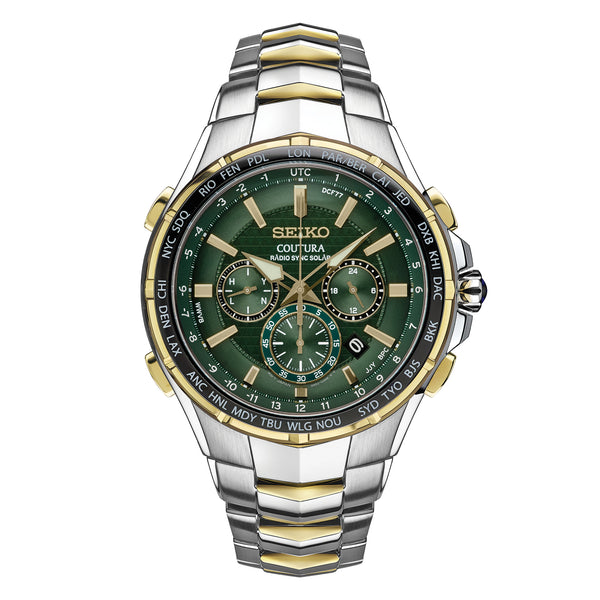 Mens Seiko Watch Coutura Radio Sync Solar Chronograph SSG022