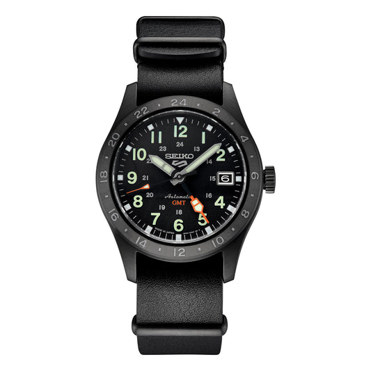 Seiko Men's SSK025 5 Sports Field GMT Watch, Black