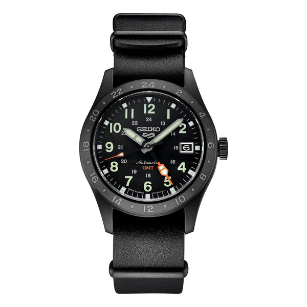 Seiko Men's SSK025 5 Sports Field GMT Watch, Black