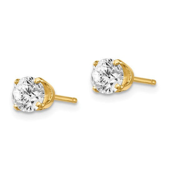 14kt Yellow Gold .95ct. I2 K-L Diamond Stud Push-on Post Earrings
