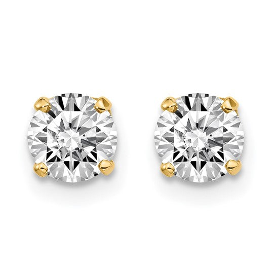 14kt Yellow Gold .95ct. I2 K-L Diamond Stud Push-on Post Earrings
