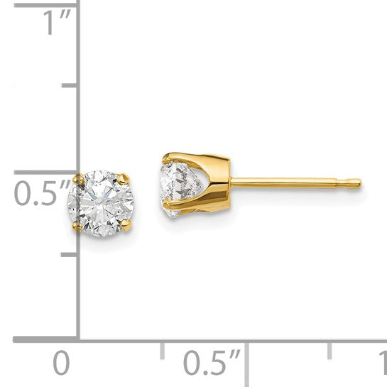 14kt Yellow Gold .95ct. I2 K-L Diamond Stud Push-on Post Earrings