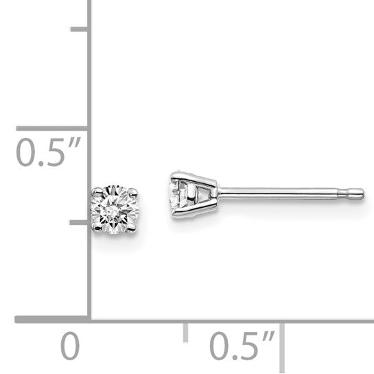 14kt White Gold .25ct I1 J-K Diamond Stud Push-on Post Earrings