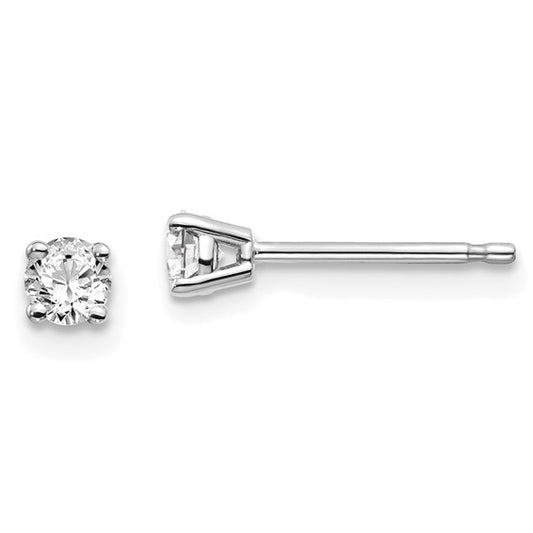 14kt White Gold .25ct I1 J-K Diamond Stud Push-on Post Earrings