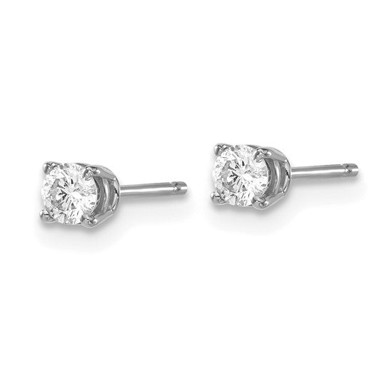 14kt White Gold .30ct I1 J-K Diamond Stud Push-on Post Earrings
