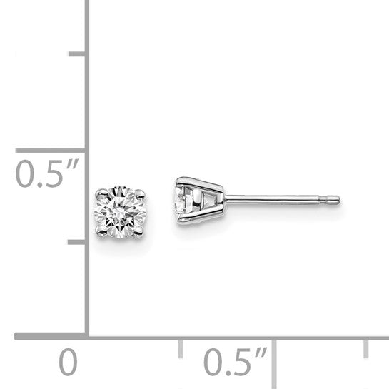 14kt White Gold .30ct I1 J-K Diamond Stud Push-on Post Earrings
