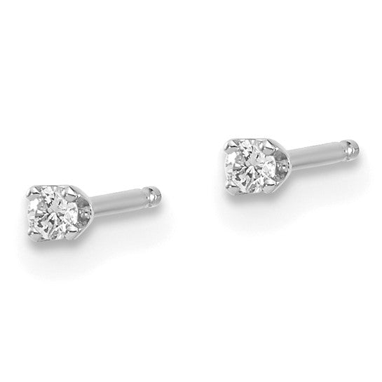 14kt White Gold .05ct I1 J-K Diamond Stud Push-on Post Earrings