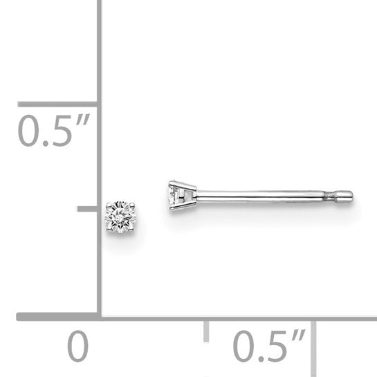 14kt White Gold .05ct I1 J-K Diamond Stud Push-on Post Earrings