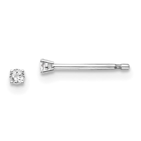 14kt White Gold .05ct I1 J-K Diamond Stud Push-on Post Earrings
