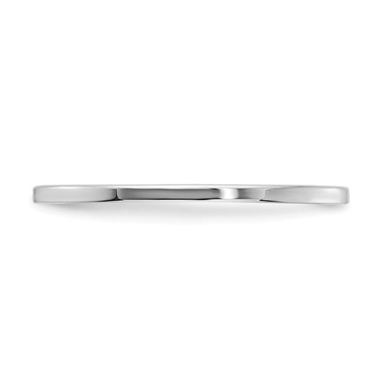 14KT White Gold 1.2mm Flat Polished Stackable Band Size 9