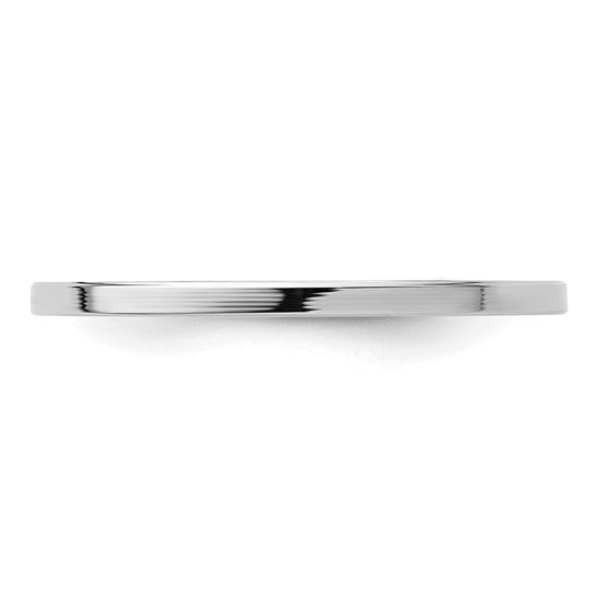 14KT White Gold 1.2mm Flat Polished Stackable Band Size 8