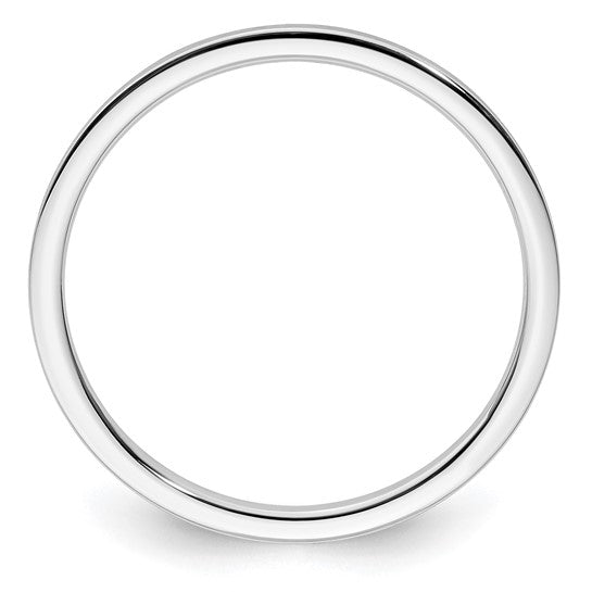 14KT White Gold 1.2mm Flat Satin Stackable Band Size 9.5