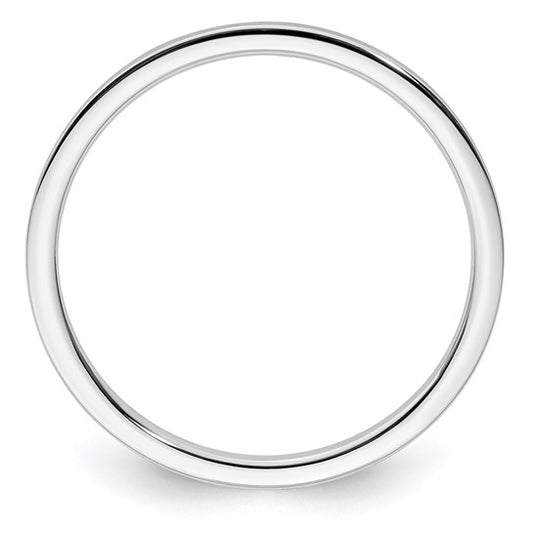 14KT White Gold 1.2mm Flat Satin Stackable Band Size 9.5