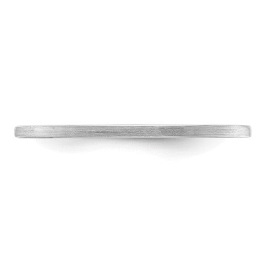 14KT White Gold 1.2mm Flat Satin Stackable Band Size 9.5