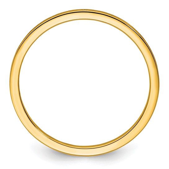 14KT Yellow Gold 1.2mm Flat Satin Stackable Band Size 10
