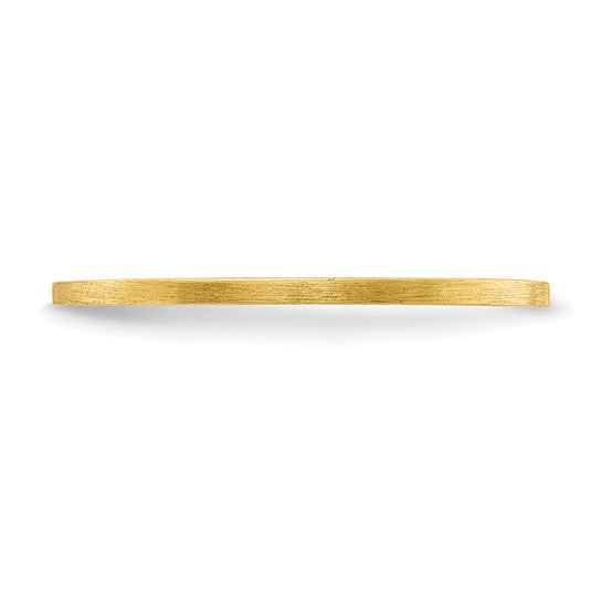 14KT Yellow Gold 1.2mm Flat Satin Stackable Band Size 10