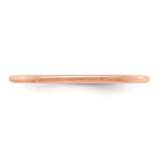 14KT Rose Gold 1.2mm Half Round Satin Stackable Band Size 5.5
