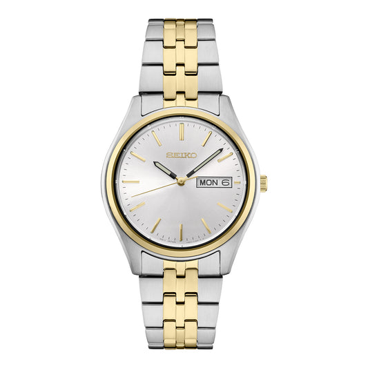 Seiko Men's Essentials SS TT Quartz White Dial Watch