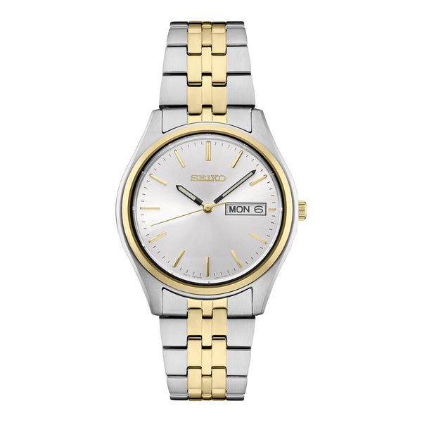 Seiko Men's Essentials SS TT Quartz White Dial Watch