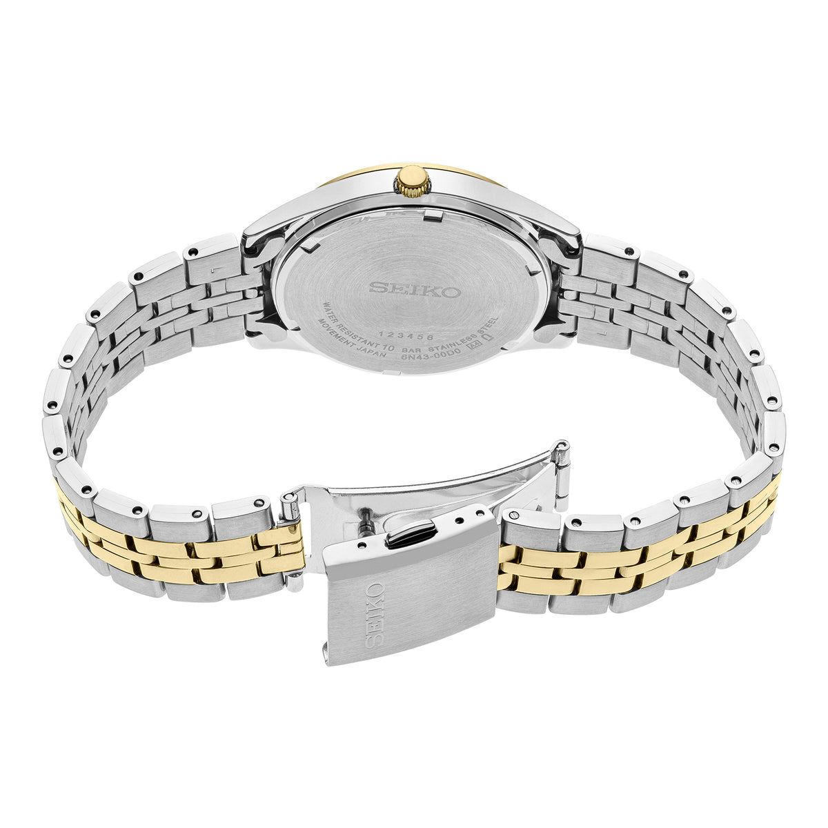 Seiko Men's Essentials SS TT Quartz White Dial Watch