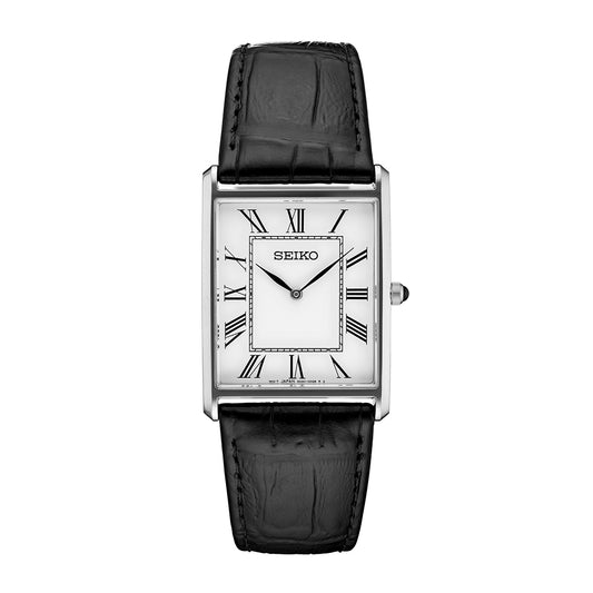 SEIKO Essentials Sterling Silver Quartz White Dial Watch