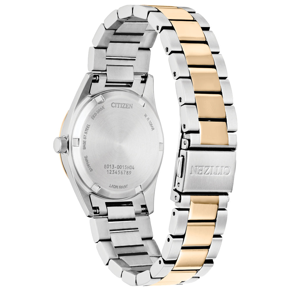 Ladies' Citizen Eco-Drive® Diamond Accent Rose Two-Tone Watch with Pink Dial