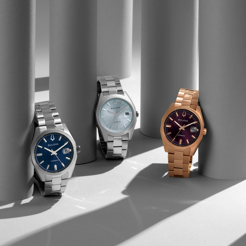 Men’s Bulova Dress Classic Surveyor Automatic Watch with Blue Dial (Model: 96B436)