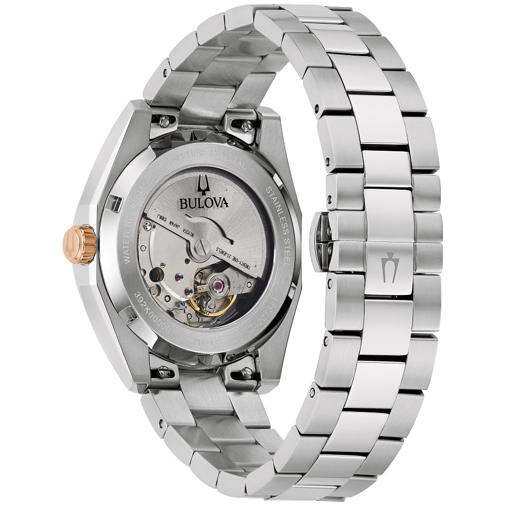 Bulova Surveyor Automatic Burgundy Dial Stainless Steel Watch 39mm